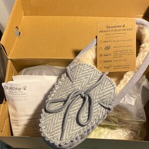 BearPaw Gray and Cream Women's Slippers